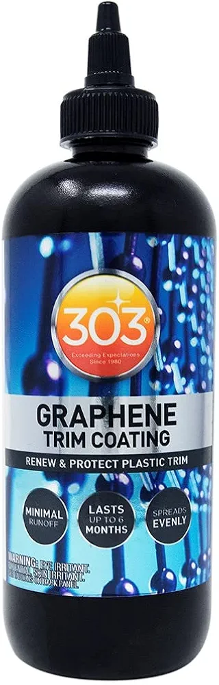 303 Products Graphene Trim Coating – Hydrophobic Graphene Coating – UV Protectant Coating – 6 Months of Protection – Darkens and Renews Plastic Trim – Non-Greasy – 8 Oz (30249)