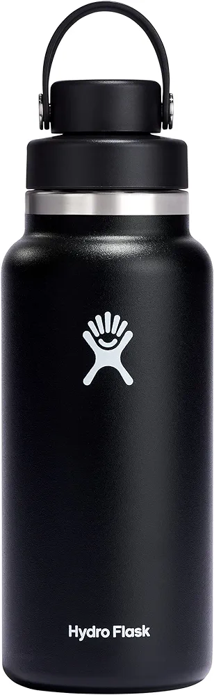 HYDRO FLASK Wide Mouth Chug Cap vacuum insulated stainless steel water bottle with leakproof closeable lid for cold water drinks, sports, travel, car and school