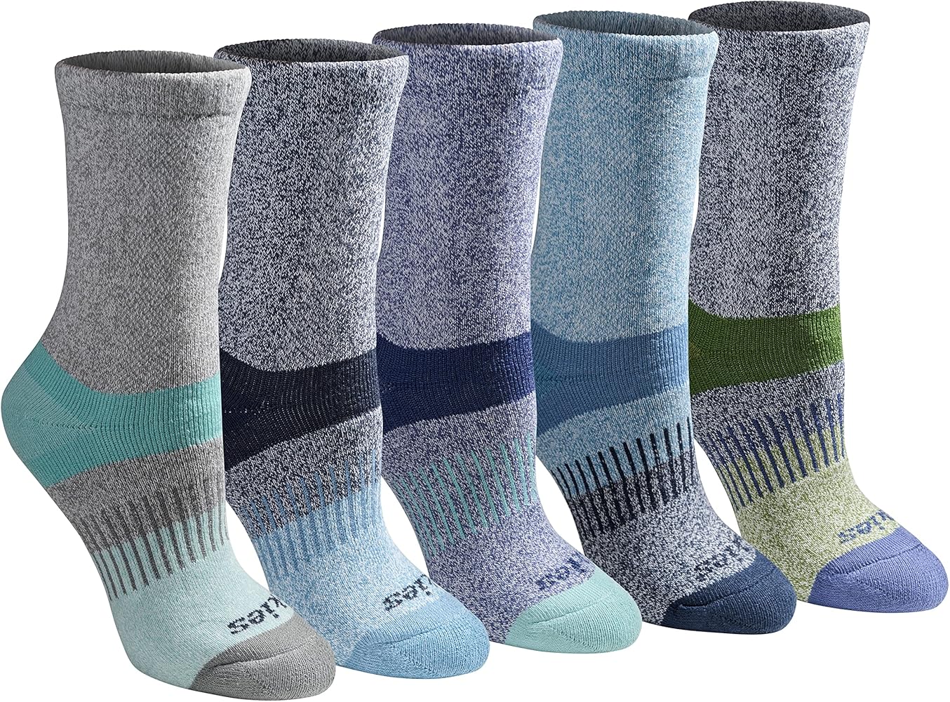 Dickies Women's Max Cushion Non-Binding Crew Socks, (5 Pairs)