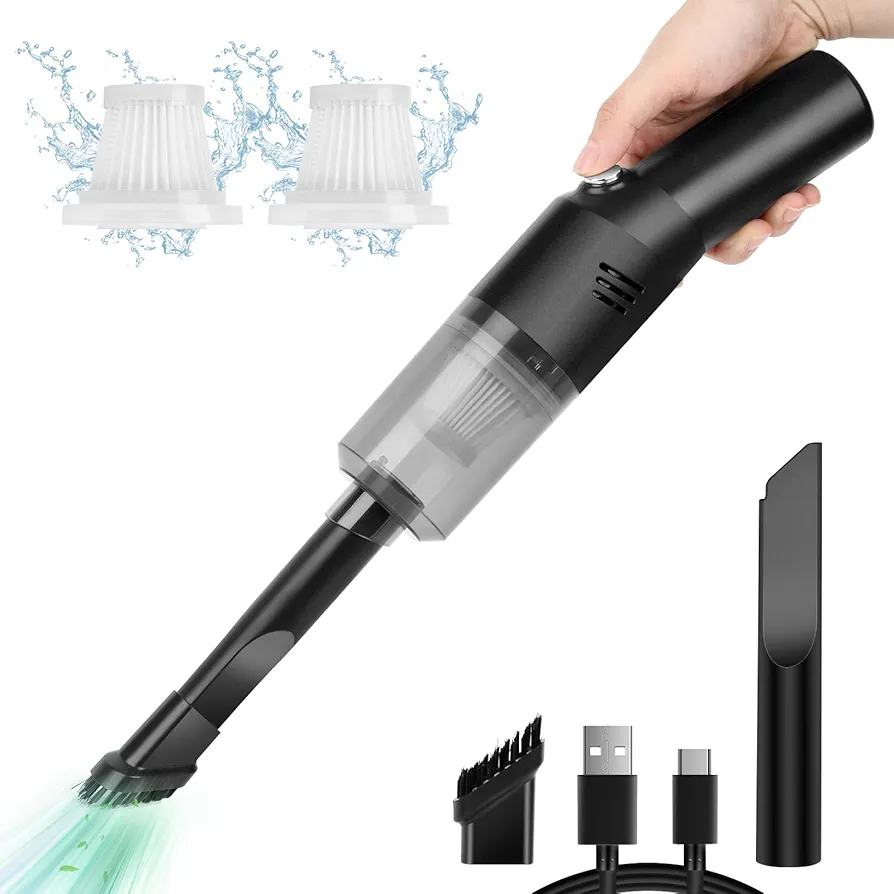 Portable Mini Car Vacuum Cleaner, High Power Cordless(400g) Handheld Rechargeable Vacuum Cleaner for Desk V06