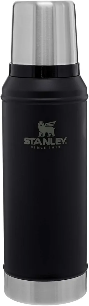 Stanley Classic Vacuum Insulated Wide Mouth Bottle - Matte Black - BPA-Free 18/8 Stainless Steel Thermos for Cold & Hot Beverages - 1.0 QT