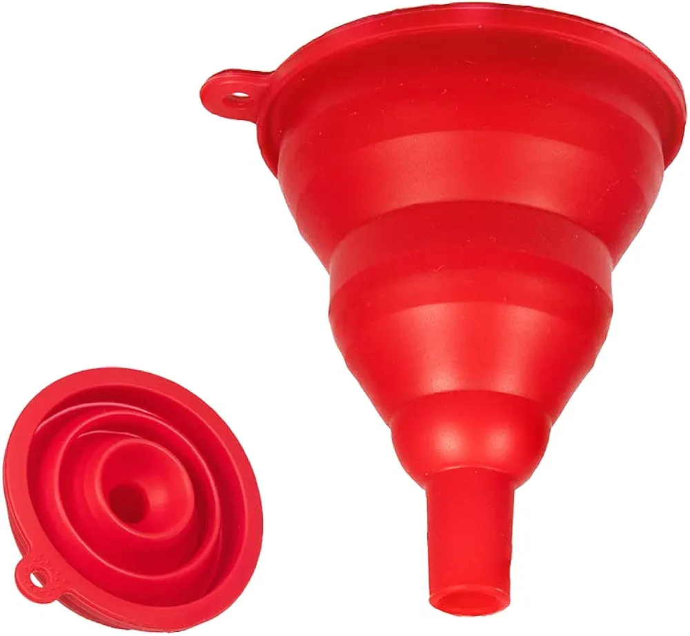 Compact Collapsible Silicon Funnel - Easy to Store and Perfect for Pouring and Transferring Liquid - Versatile Kitchen Tool