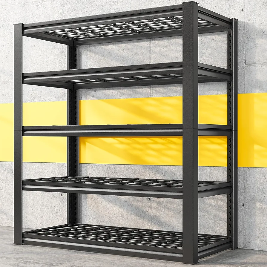 REIBII Garage Shelving 3000LBS Storage Shelves Heavy Duty Shelving Adjustable Industrial Metal Shelving Unit for Garage,Basement,Pantry,Warehouse,Commercial,36" W x 16" D x 72" H