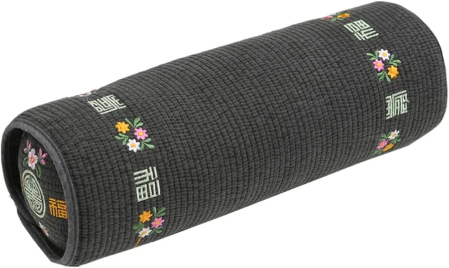 Korean Buckwheat Cervical Pillow - Official Partnership with Begozani (BTS Jungkook's Pick); Adjustable Neck Roll Pillow with Organic Pillowcase to Provide Firm Support