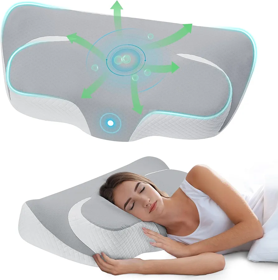 Cervical Neck Pillow for Bed, Ergonomic Memory Foam Pillows for Sleeping with Washable Pillowcase, Suitable for Side Back Stomach Sleepers (Butterfly-Shaped)