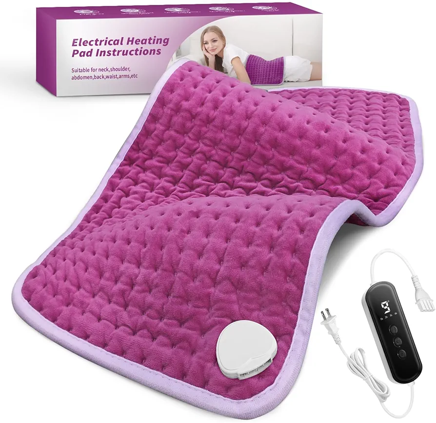 Heating Pad-Electric Heating Pads for Back Pain Relief, Moist Heated Pad for Neck/Shoulder/Arms/Legs/Abdomen/Knee with Scheduled Auto Shut Off & 9 Heat Levels, Dry&Moist Heat Therapy, Machine Washable