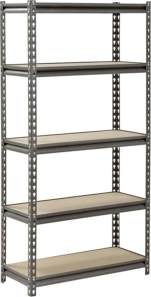 Muscle Rack UR301260PB5P-SV Silver Vein Steel Storage Rack, 5 Adjustable Shelves, 4000 lb. Capacity, 60" Height x 30" Width x 12" Depth, Silver