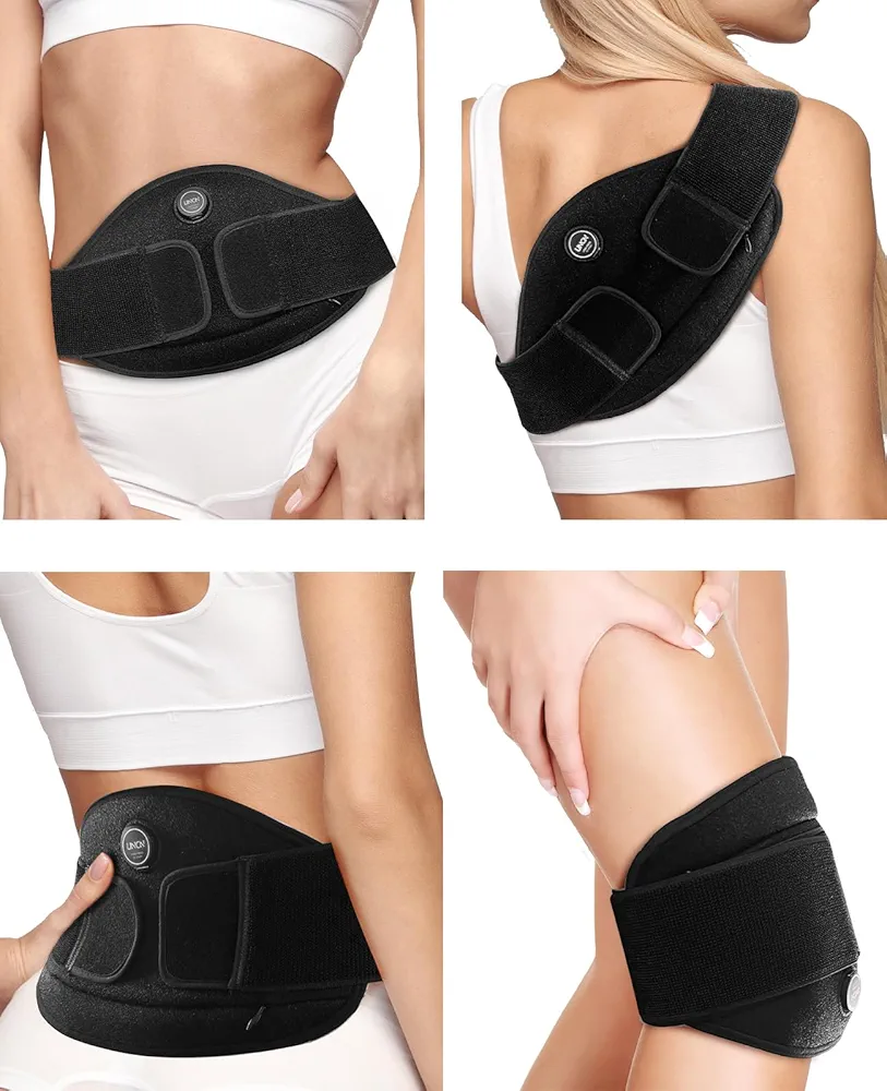 uncn Portable Heating Pad for Cramps, Back Pain Relief, 3000mAh Battery Cordless Period Menstrual Heating Pad Electric Waist Belt Wireless Rechargeable Belly Wrap Wearable Washable