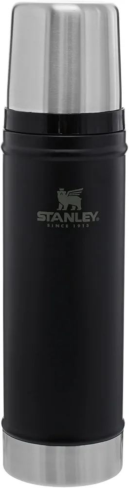 Stanley Classic Vacuum Insulated Wide Mouth Bottle - Matte Black - BPA-Free 18/8 Stainless Steel Thermos for Cold & Hot Beverages - 20 oz