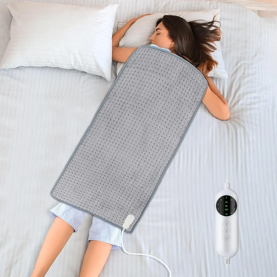 XXL Heating Pad for Back Pain Relief Period Cramps - 20” x 40” Electric Menstrual Heating Pads Extra Large for Neck and Shoulder Leg Pain Relief 10 Heat Model Body Heat Pad Gift for Women and Men