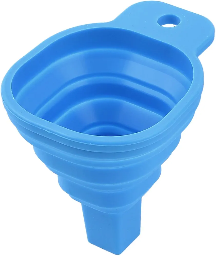 Qtqgoitem Silicone Liquid Transfer Kitchen Foldable Collapsible Funnel Blue (model: d07 98e 02c 2b5 7e0)