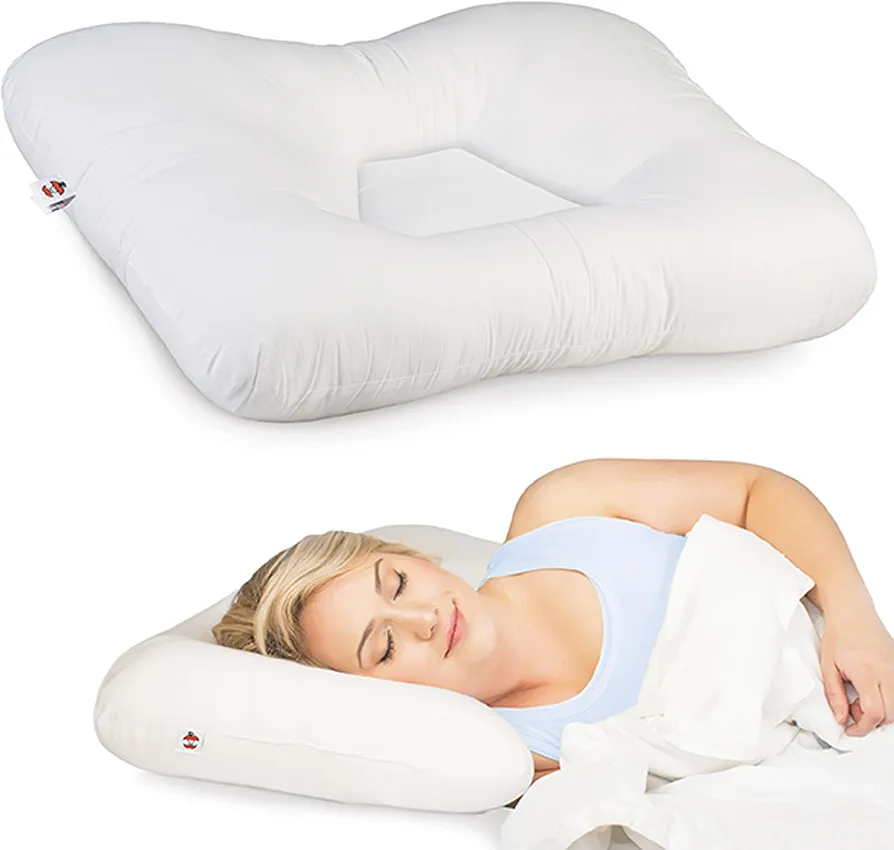 Core Products Tri-Core Firm- Cervical Support Pillow for Neck, Shoulder, and Back Pain Relief - Ergonomic Orthopedic Contour Fiber Pillow for Back and Side Sleepers - Assembled in USA- Firm, Full Size