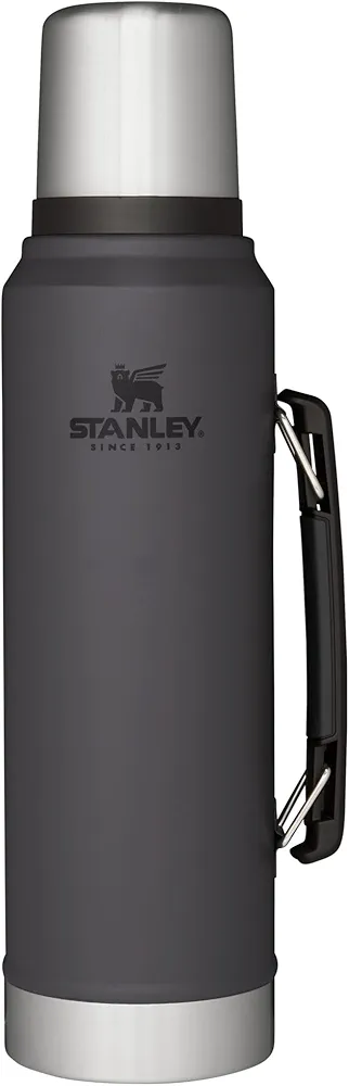 Stanley Classic Vacuum Insulated Wide Mouth Bottle - Matte Black - BPA-Free 18/8 Stainless Steel Thermos for Cold & Hot Beverages - 1.1 QT