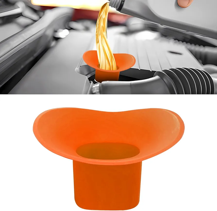 UTV Oil Funnel for Can Am Maverick X3 Defender, Foldable Flexible Silicone Oil Change Funnel for Automotive, UTVs, ATVs, Cars, Motocycles, Trucks and Boats -Orange