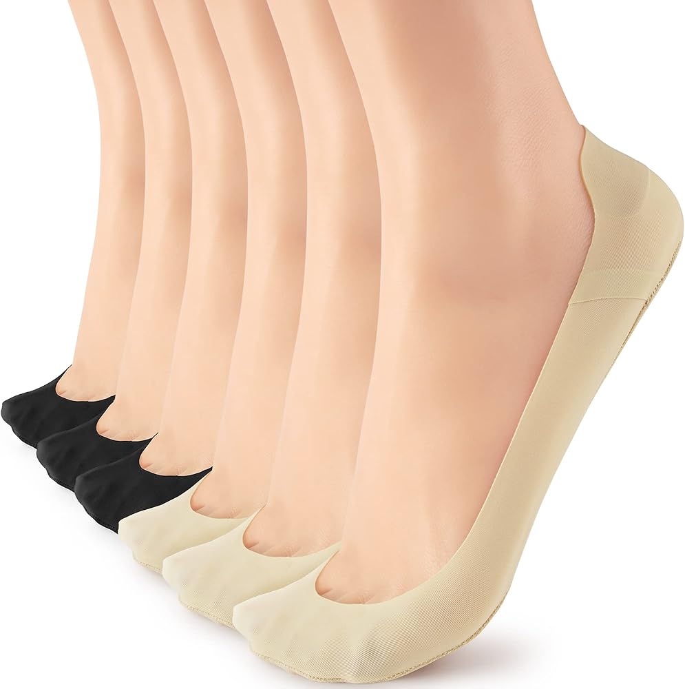 No Show Socks Womens Liner Socks Ultra Low Cut Non Slip Invisible Socks for Flats