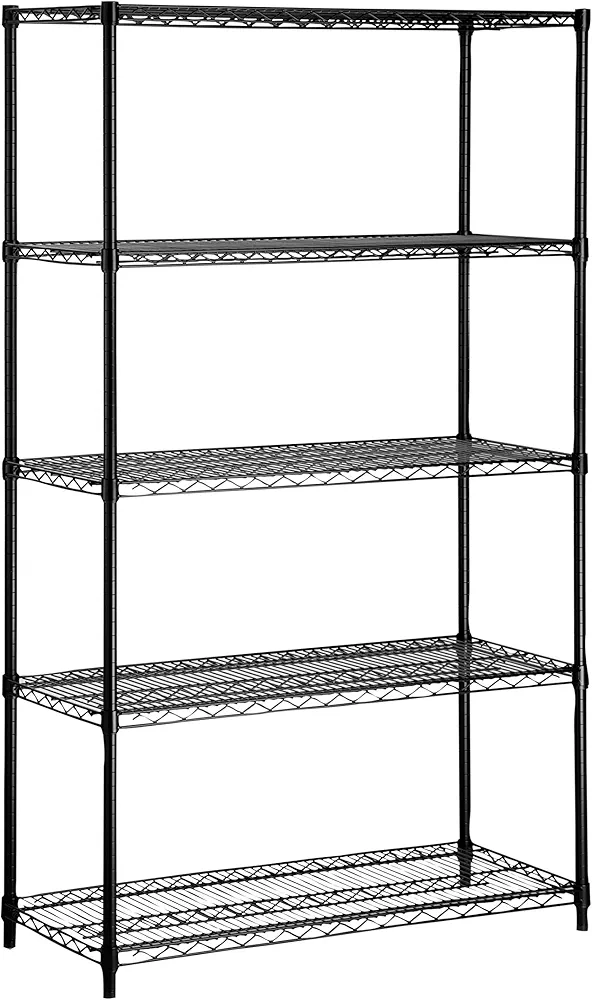 Honey-Can-Do SHF-01440 5-tier black storage shelves 800 lbs