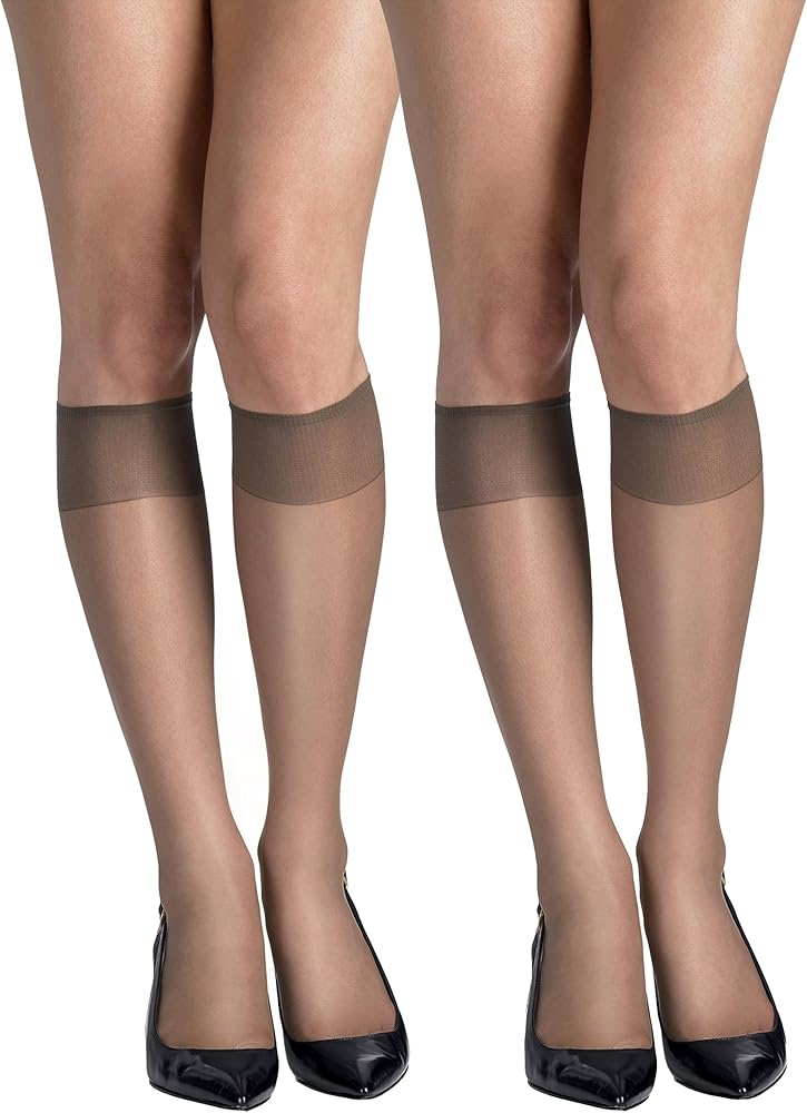 Hanes Women's Silky Reflections Sheer Knee Highs with Reinforced Toe (2 Pack)