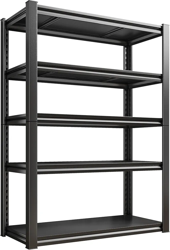 Raybee 5-Tier 2000LBS Heavy Duty Garage Shelving, 72" H x 31.5" W x 16.5" D, Metal Shelves for Storage, Adjustable Shelves, Industrial Style