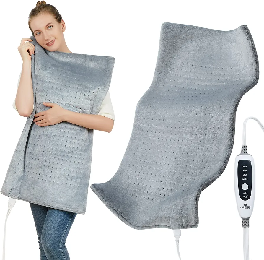 Heating Pad for Back Pain Relief, CAROMIO 33"x17" Extra Large Electric Heating Pads for Cramps Neck and Shoulders, Moist & Dry Heat Therapy,2H Auto Off,4 Temperature Settings,Machine Washable