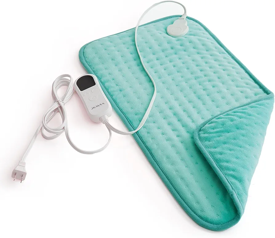 Heating Pad for Back Pain Relief & Cramps - Electric Heating Pads with Auto Shut Off -10 Heat Settings 6 Level Timer Dry & Moist Heat Options Machine Washable - XL Heating Pad (12"x24" Green)