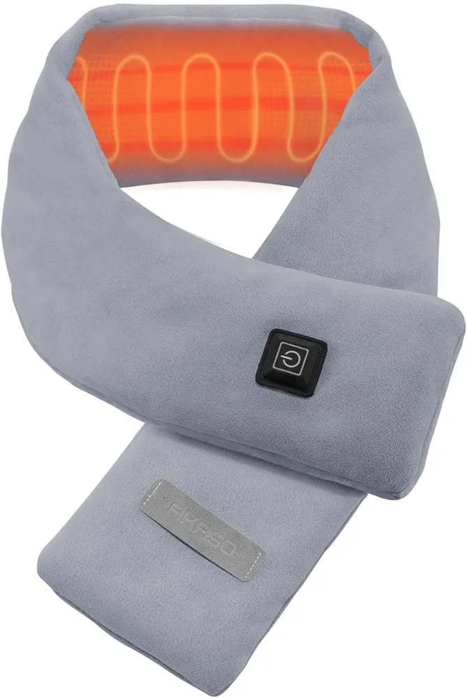 AKASO Heated Neck Wrap with 5000mAh Power Bank - Electric Heating Pad for Neck Pain Relief and Stiffness (Dark Grey)