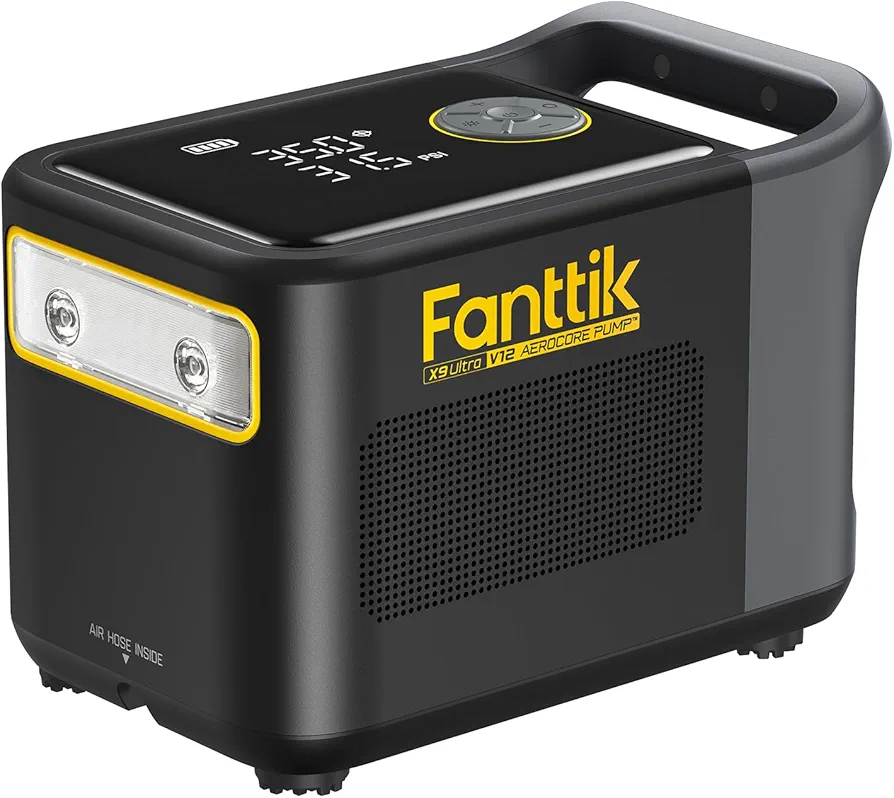 Fanttik X9 Ultra Portable Tire Inflator for Pickup Truck, RV | 3-in-1 Air Pump, Power Station, Flashlight | 6X Faster Inflator with Digital Gauge | Air Compressor for Light Truck, SUV, Compact Car