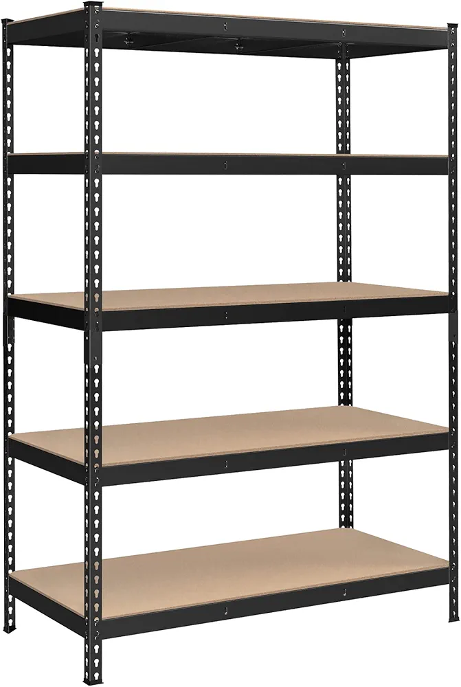 SONGMICS 5-Tier Storage Shelves, Garage Storage, Boltless Assembly, Adjustable Shelving Unit, 23.6 x 47.2 x 70.9 Inches, Load 1929 lb, for Shed Warehouse Basement Kitchen, Black UGLR600B01