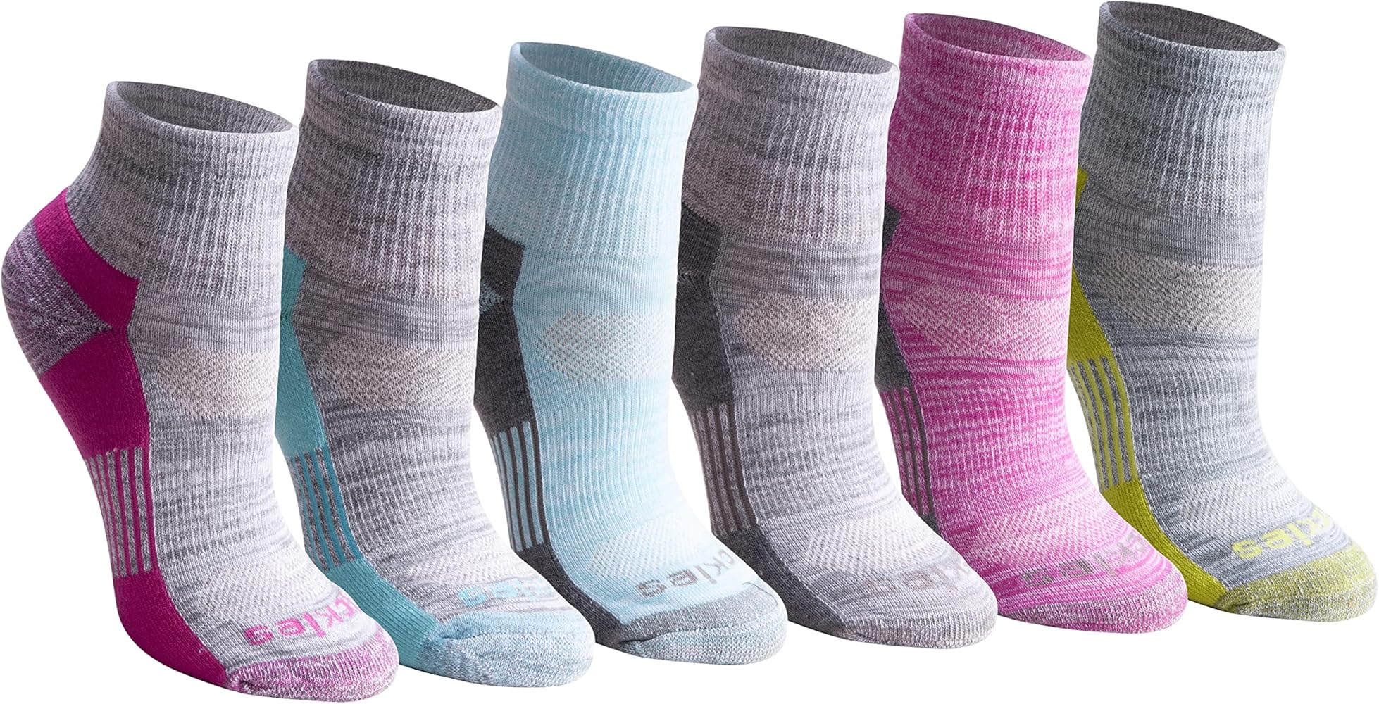 Dickies Women's Dri-Tech Moisture Wicking Quarter Socks, Available in M-L (6, 12 Pairs)