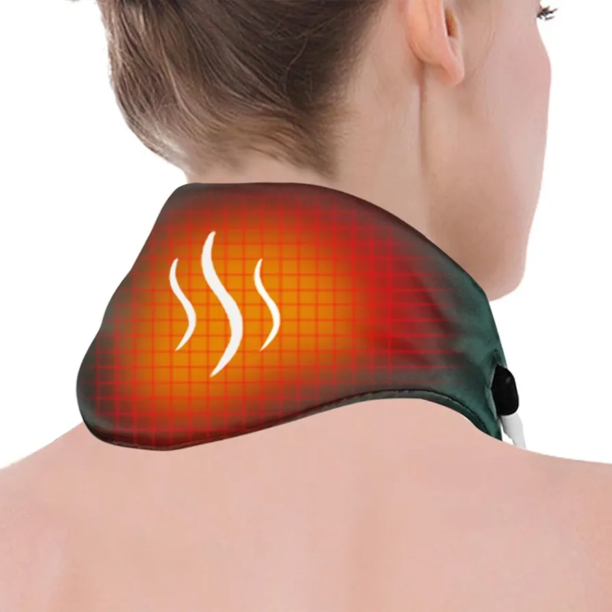 Neck Heating Pad, Arris Heated Neck Wrap with Adjustable Time and Temperature Control, USB Powered Neck Pain Relief, Stiffness Relief or Postoperative Recovery Green