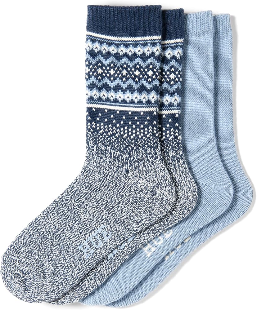 HUE Women's Crew Length Boot Socks, 2 Pair Pack