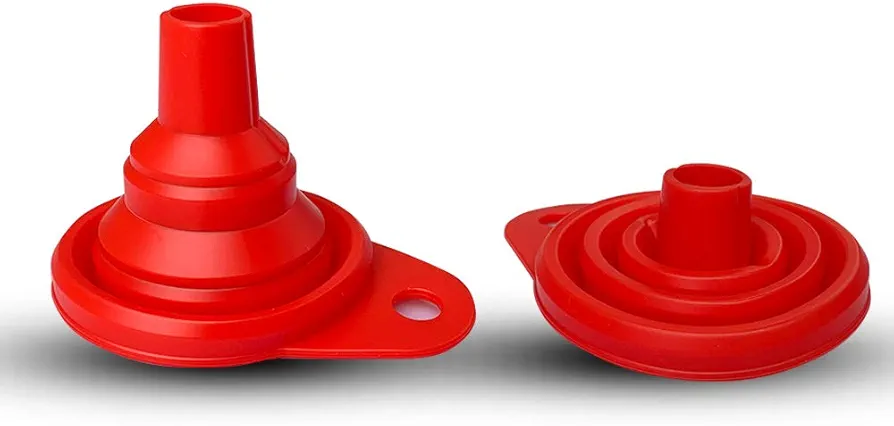 Funnels for Filling Bottles, Foldable small save silicone funnel for kitchen Transfer Narrow and Wide Mouth Funnels Hopper 2 pcs