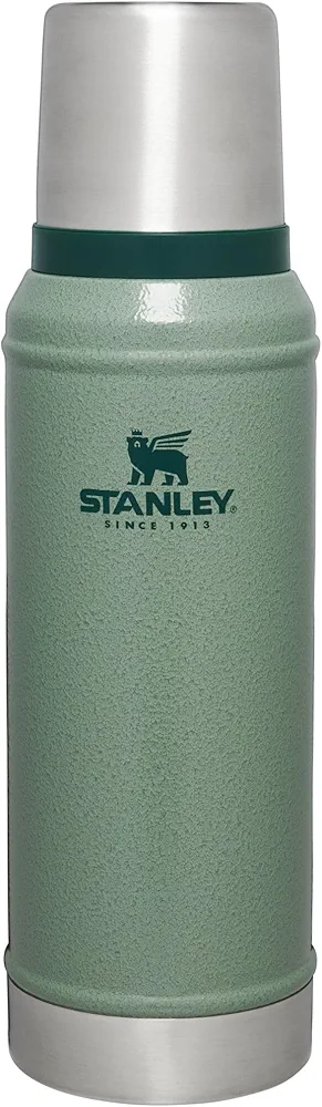 Stanley Classic Vacuum Insulated Wide Mouth Bottle - Hammertone Green - BPA-Free 18/8 Stainless Steel Thermos for Cold & Hot Beverages - 1.0 QT