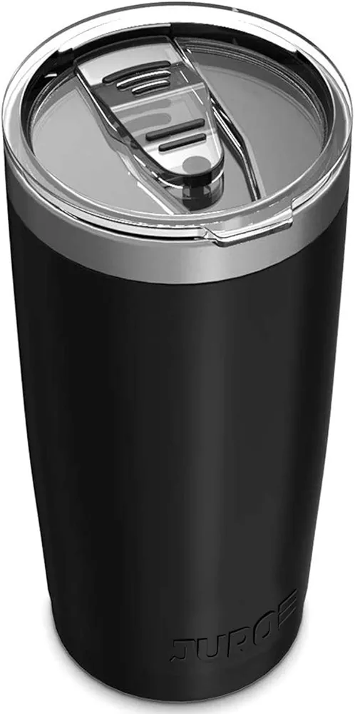 Juro Tumbler 20 Oz Stainless Steel Vacuum Insulated, with Lids and Straw [Travel Mug] Double Wall Water Coffee Cup for Home, Office, Outdoor Works Great for Ice Drinks and Hot Beverage - Black