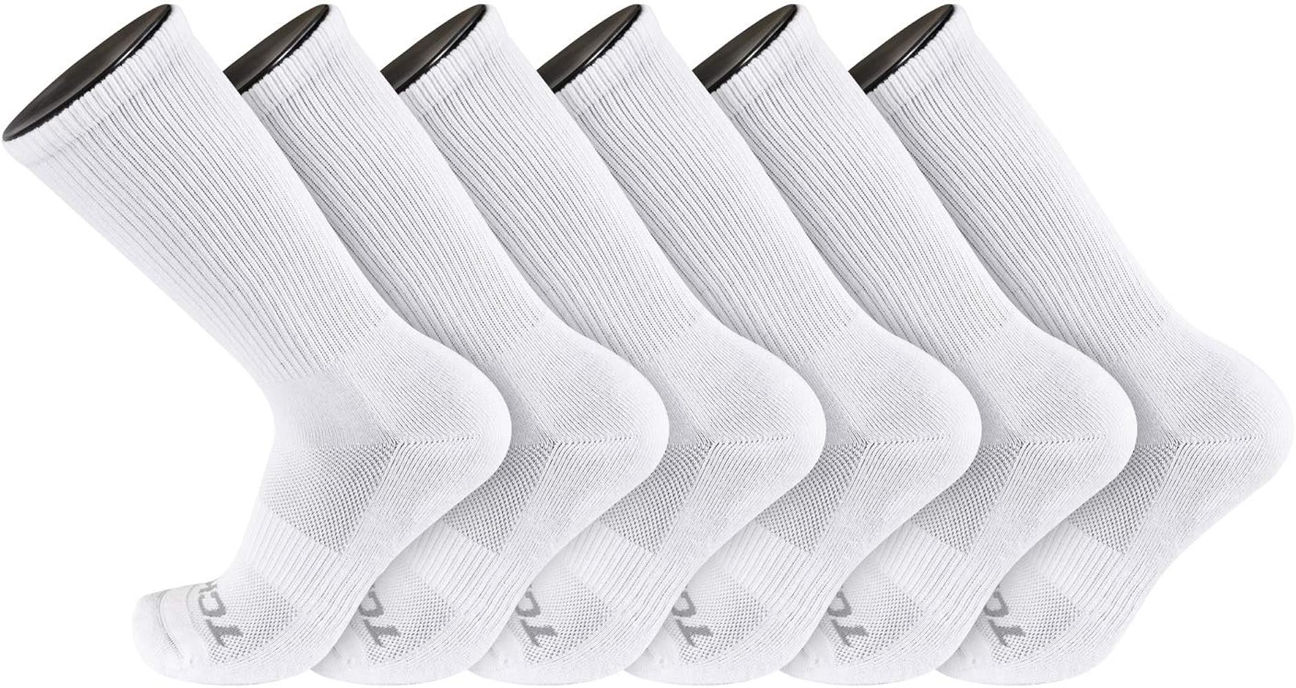 TCK Moisture Wicking Work Crew Socks for Men & Women- 9-11/10-13/13-15 Cushioned Boot Socks 6-pack 3-pack 12-pack