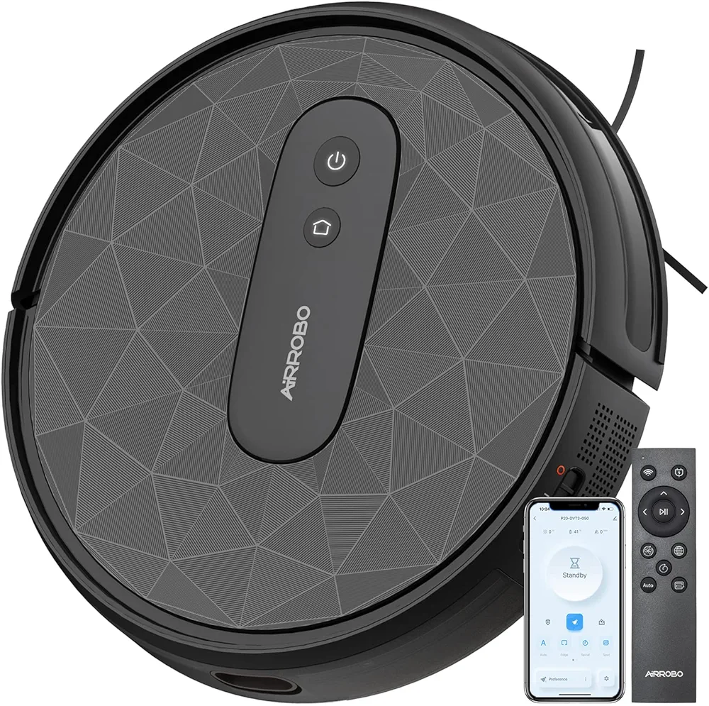 AIRROBO Robot Vacuum Cleaner with 2800Pa Suction Power, App Control, 120 Mins Runtime, Self-Charging Robotic Vacuum Cleaner for Low Carpet, Pet Hair, Hard Floors, P20