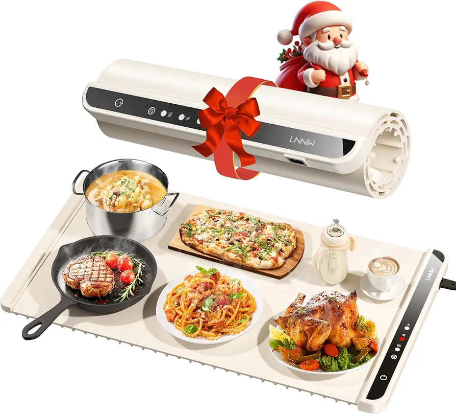 Warming Mat for Food,Food Warming Mat,Electric Warming Tray for Buffets Party and Home Daily Use,Heating Fastly in 10s,Portable Design,Timed Function for Your Family.