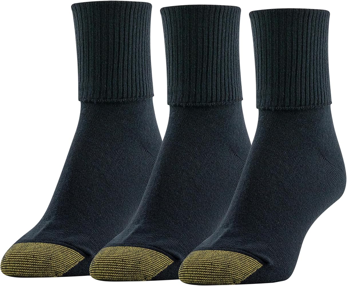 GOLDTOE Women's Ultra Soft Providence Turn Cuff Socks 3 Pack