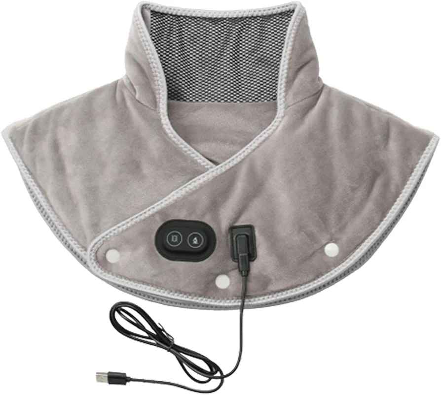 Neck Heating Pad with Vibration,Heating Pad for Neck and Shoulder, Electric Heating Pad with 3 Temp ＆ Massage Settings Auto Shut-Off Vibrating Heating Pad Gifts for Pain Relief