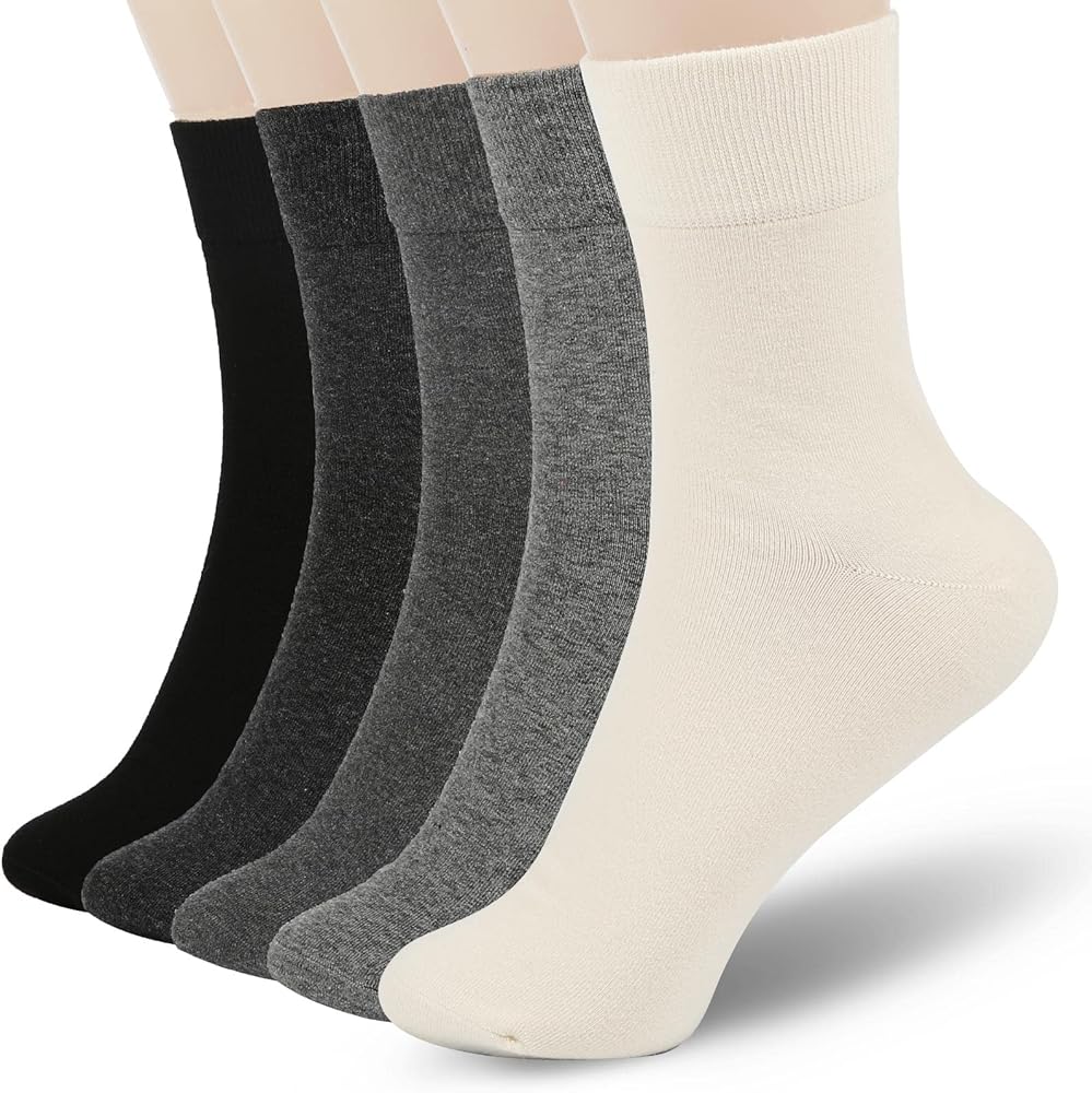 FGZ Women Thin Cotton Socks, Soft Cotton Bootie Socks Women Above Ankle Crew Socks 5-10 Pairs