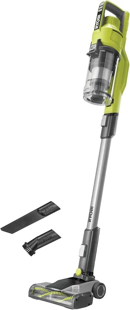 RYOBI 18 V ONE+ RSV18-0 Cordless Floor Vacuum Cleaner (30 AirWatt Suction Power, 820 l/min Airflow, 24 cm Wide Floor Nozzle, without Battery and Charger), Green