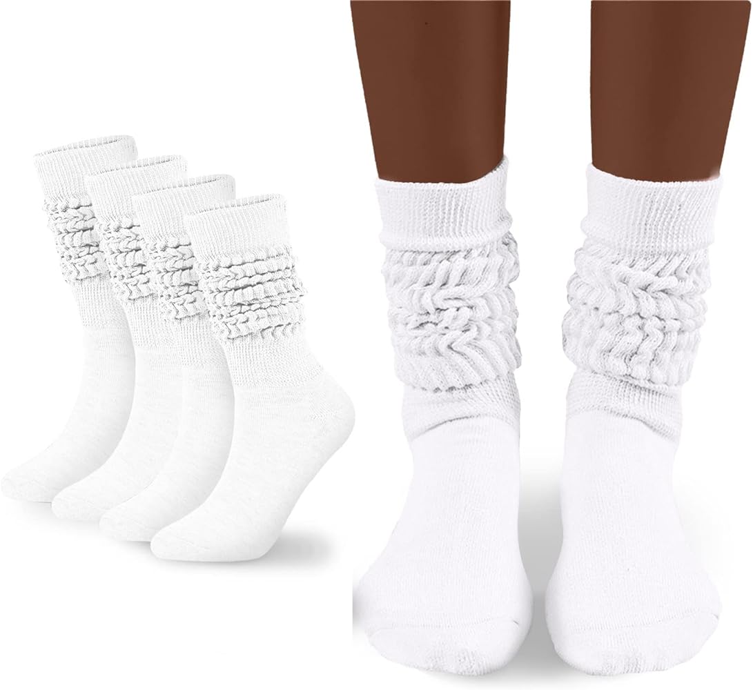 Flydo Womens Slouch Sock Scrunch Socks Soft Long Boot Socks for Women Stacked High Sock 2-3 PACK