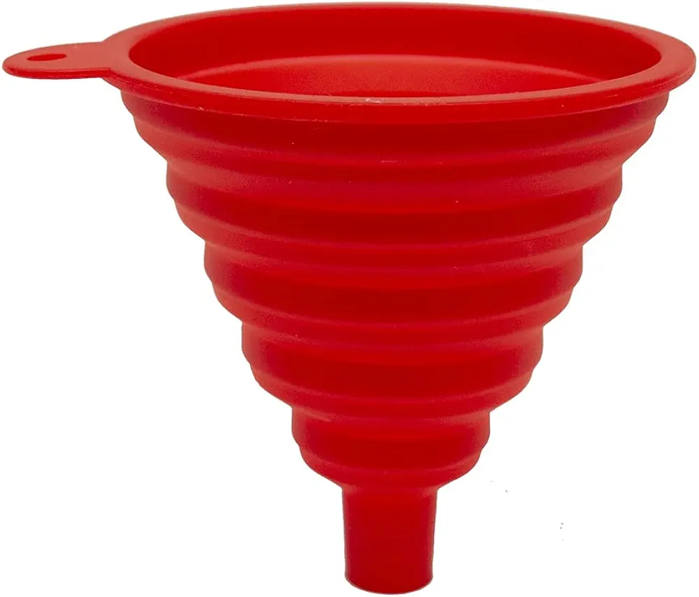 Treasure Gurus Red Silicone Food Water Drink Collapsible Funnel Flexible Bottle Filling Tool Foldable Kitchen Accessory