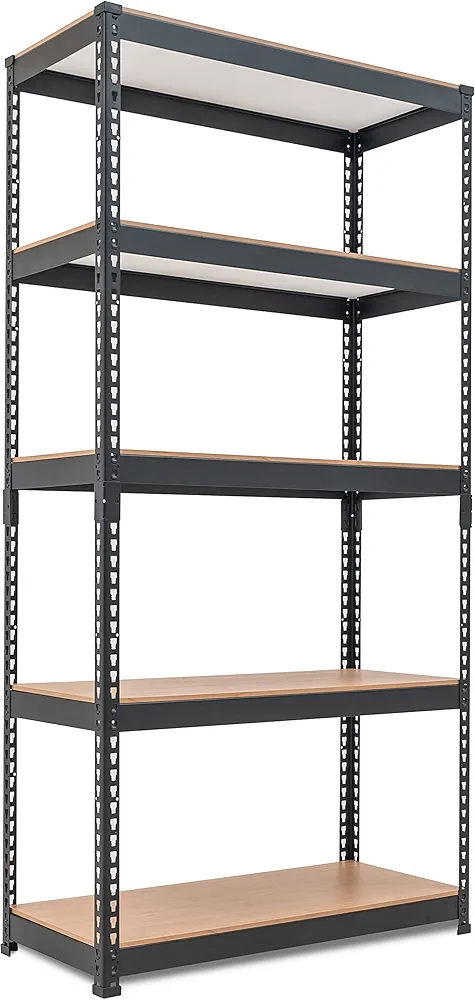 HOMEDANT 5 Tier Storage Shelves Adjustable Laminated Boltless Garage Metal Shelving Unit Heavy Duty Utility Rack Shelf Warehouse Pantry Closet Kitchen 35.9" W x 16.2" D x 71.3" H 1Pack