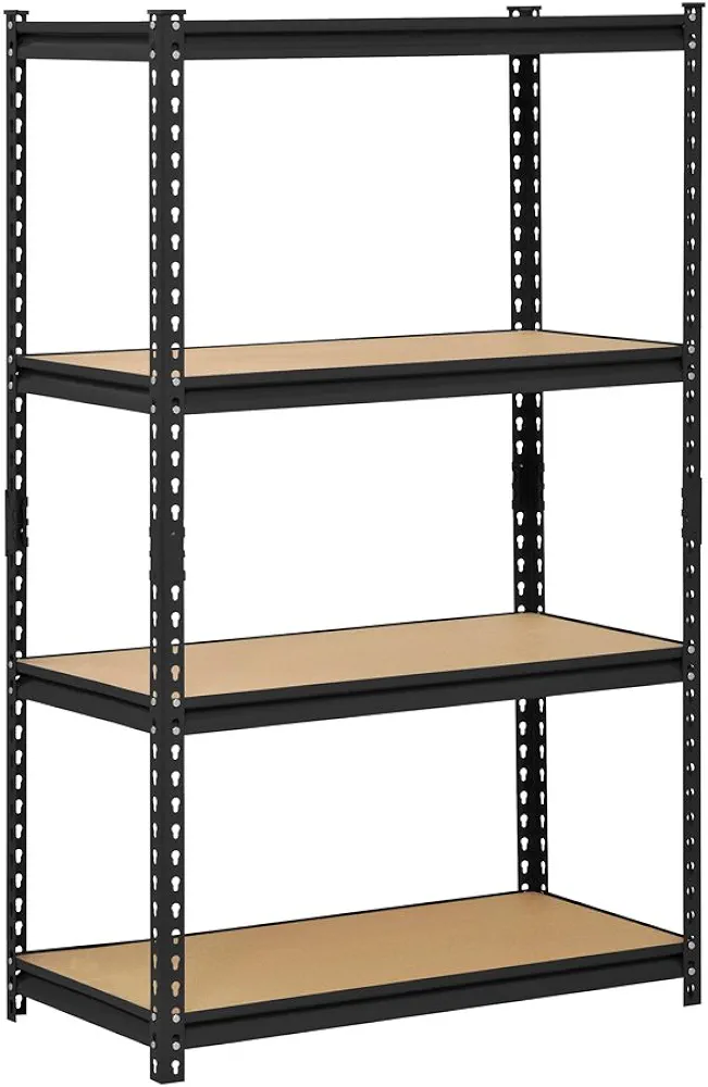 Edsal UR-364BLK Black Steel Industrial Shelving, 4 Adjustable Shelves, 3200 lb. Capacity, 60" Height x 36" Width x 18" Depth