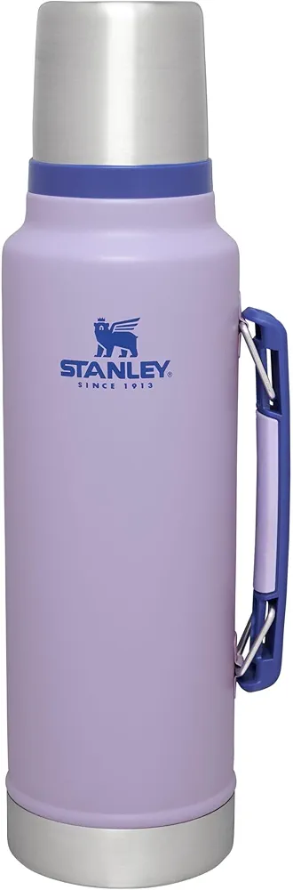 Stanley Classic Vacuum Insulated Wide Mouth Bottle - Lavender - BPA-Free 18/8 Stainless Steel Thermos for Cold & Hot Beverages - 1.5 QT, 10-11347-009