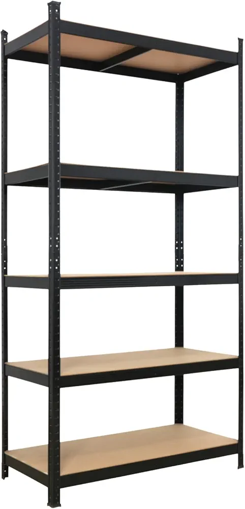 Karl home 5 Tier Metal Garage Shelves, Adjustable Shelves for Storage Heavy Duty, Wide-Size Shelves Organization for Garage Pantry Basement Kitchen, 2000lbs,43.3" L x 17.7" W x 70.9" H, Black