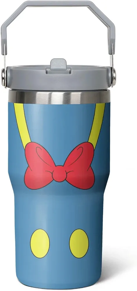 Cartoon Duck Tumbler 20 Oz With Lid and Flip Straw Stainless Steel Insulated with Top Handle Bowknot Travel Coffee Mug - Perfect Birthday,Christmas Gift, 40oz