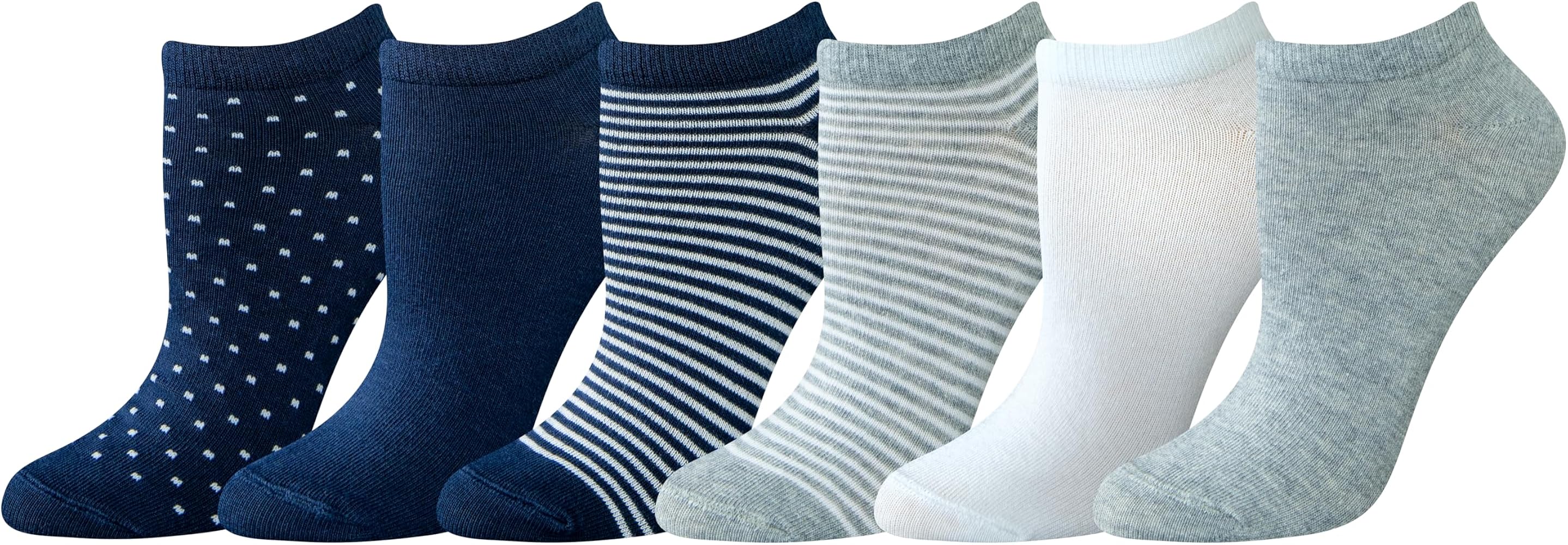 Amazon Essentials Women's Comfortable Low-Cut Cotton Casual Socks, Fit Well, 6 Pairs